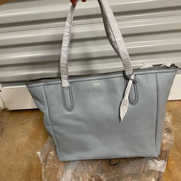 Fossil NIB Sydney Tote Smokey Blue Tote Shoulder Bag Purse, MSRP $280 SOLD OUT - Picture 4 of 9